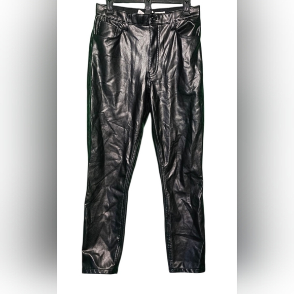 Abercrombie & Fitch High-Rise Vegan Leather Pants EUC 30/10 - 32 Waist 27 Inseam - Picture 7 of 8